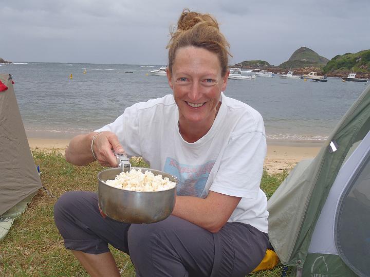 PC280044.JPG - Claudia cooks popcorn - a top gourmet idea (Photo by David)